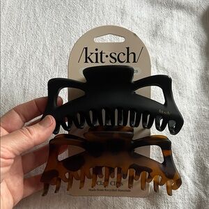 Kitsch Black and Tortoiseshell Hair Claw Set
